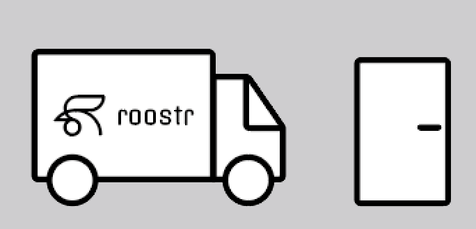 Roostr bezorgen aan de voordeur